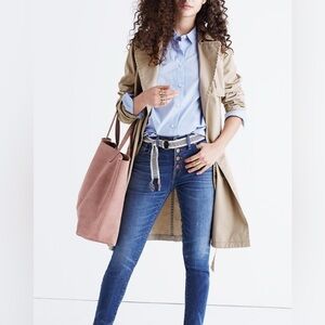 Madewell Abroad Trench Coat Women’s Size Large SPRING 2017 Fall Office Cotton